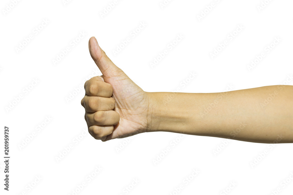 Thumb up or like count isolated on white background