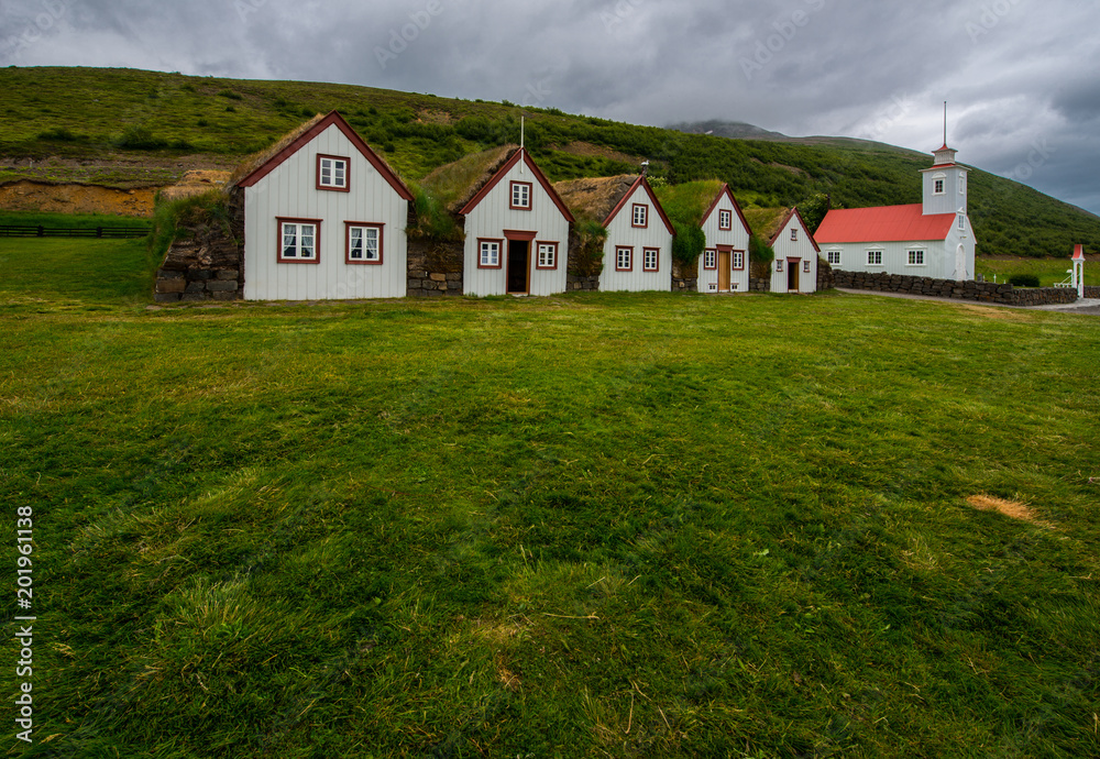 Ancient houses in Laufas, Iceland