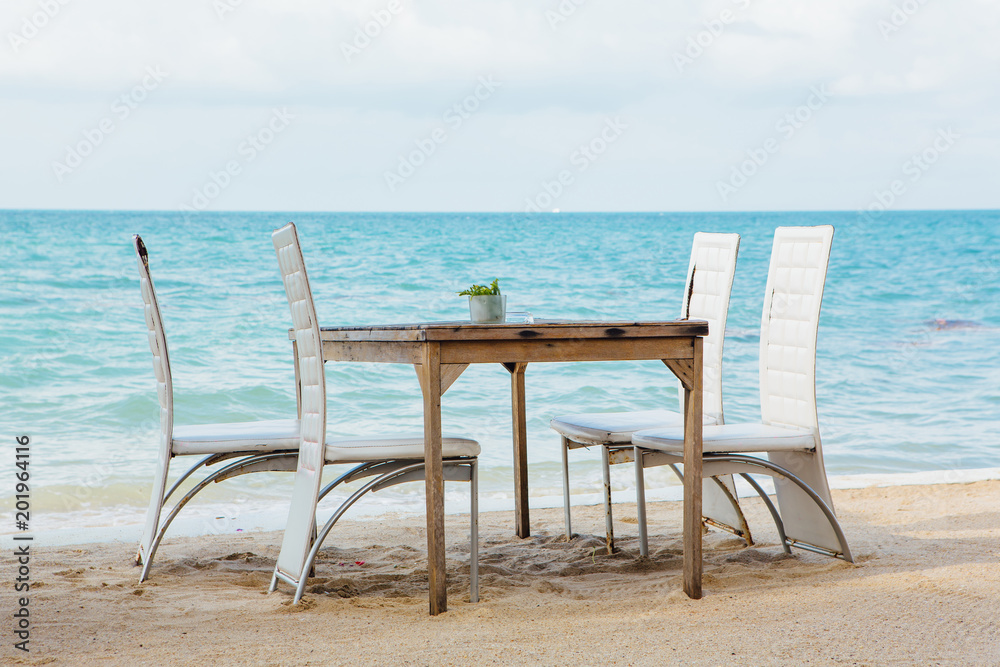 Restaurant on the tropical beach