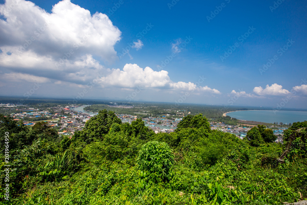 Viewpoint (Khao Mat zee ), Chumphon Province, admire the fishing village and the blue sea. Viewpoint (Khao Mat zee ), Chumphon Province, admire the fishing village and the blue sea.