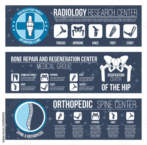 Vector banners for orthopedics medical center
