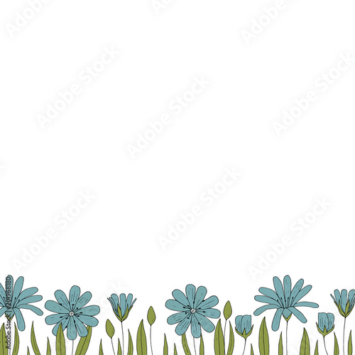 Vector floral border. Floral frame.