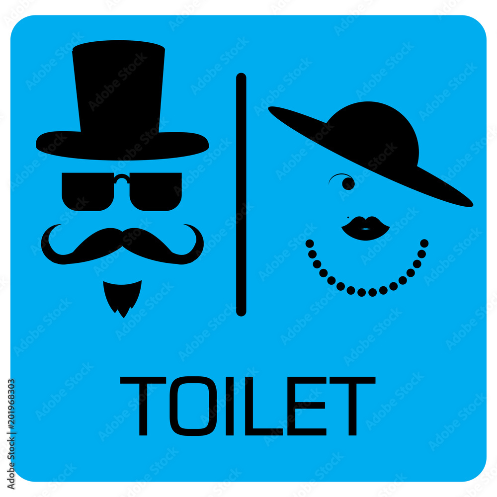 toilet Sign, Fitting room sign flat icon illustration, lady and