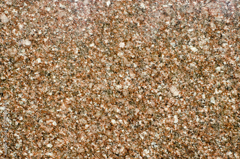 Ravnomernozernisty structure of brown granite. Ravnomernozernisty structure of brown granite.