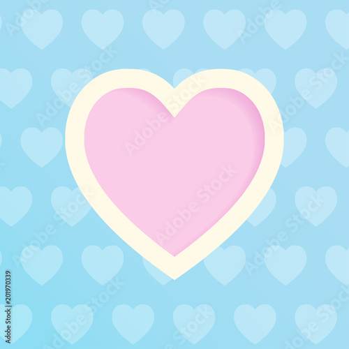 Valentines day card heart shaped