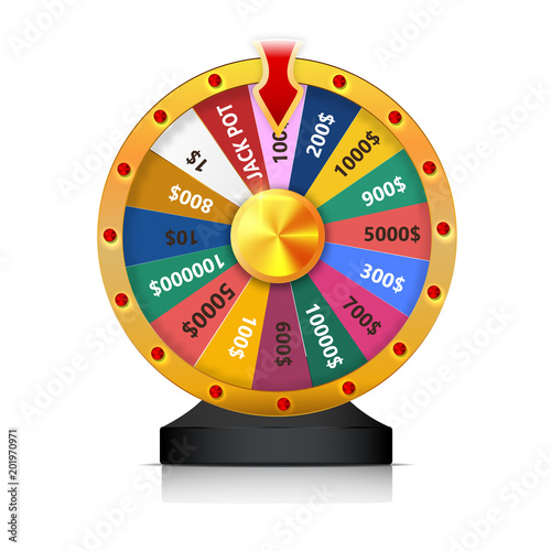 concept of lottery win. Roulette fortune wheel isolated vector illustration for gambling background. Wheel of Fortune for the game. jackpot