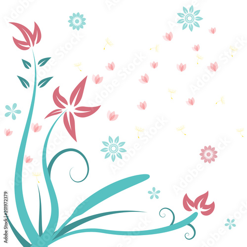 flower calligraphic design elements