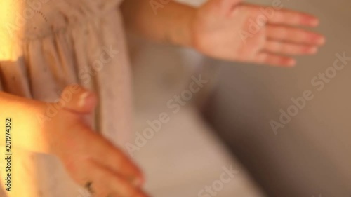 Wallpaper Mural Crop shot in close-up of anonymous woman clapping with hands. Torontodigital.ca