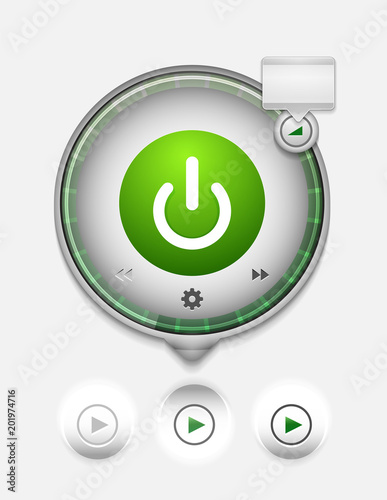 Start power button, ui icon design, on off symbol