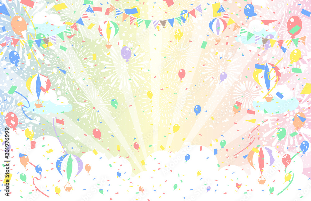 花火 紙吹雪 ガーランド 気球 Stock ベクター Adobe Stock