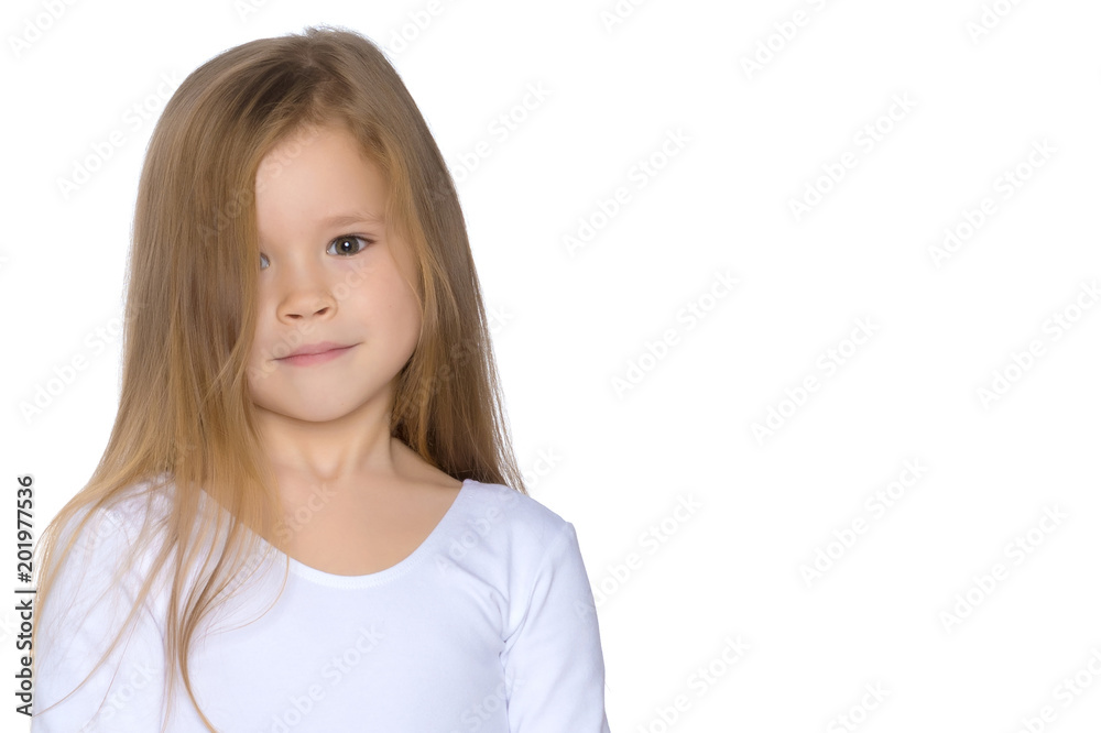 Portrait of a little girl close-up. Portrait of a little girl close-up.