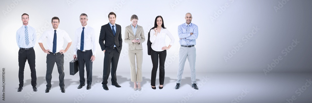 Business people with flare light source Business people with flare light source