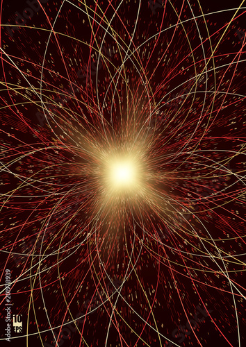 Abstract communication network background. Fractal element with lines and dots array. Big data connection complex concept. Eps10 Vector illustration