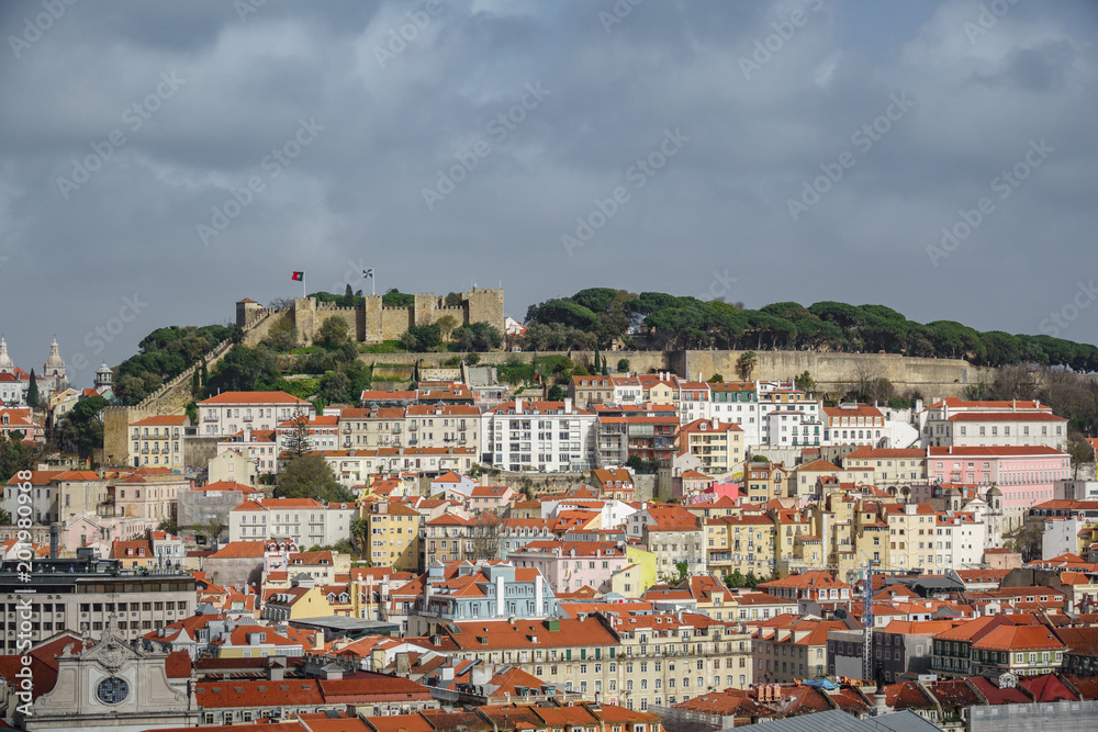 Castle of Saint George and Lisbon downtown