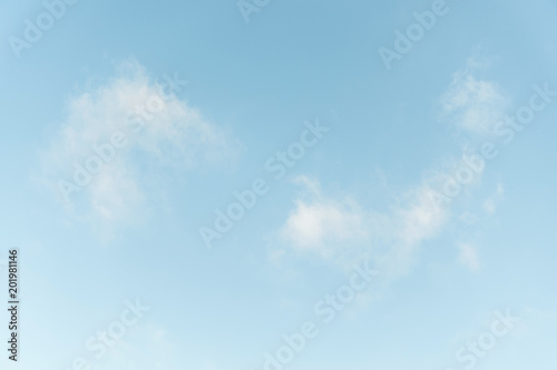 Cloudy blue sky background.