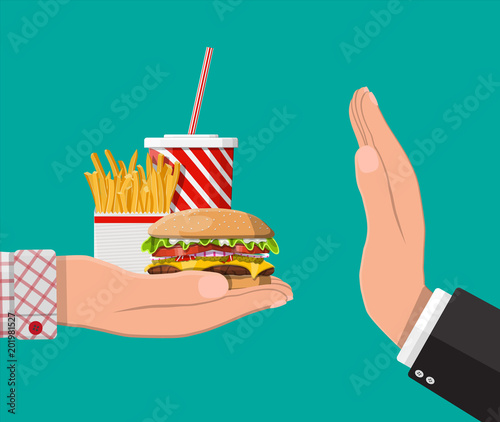 Man refuses take fast food with hand gesture