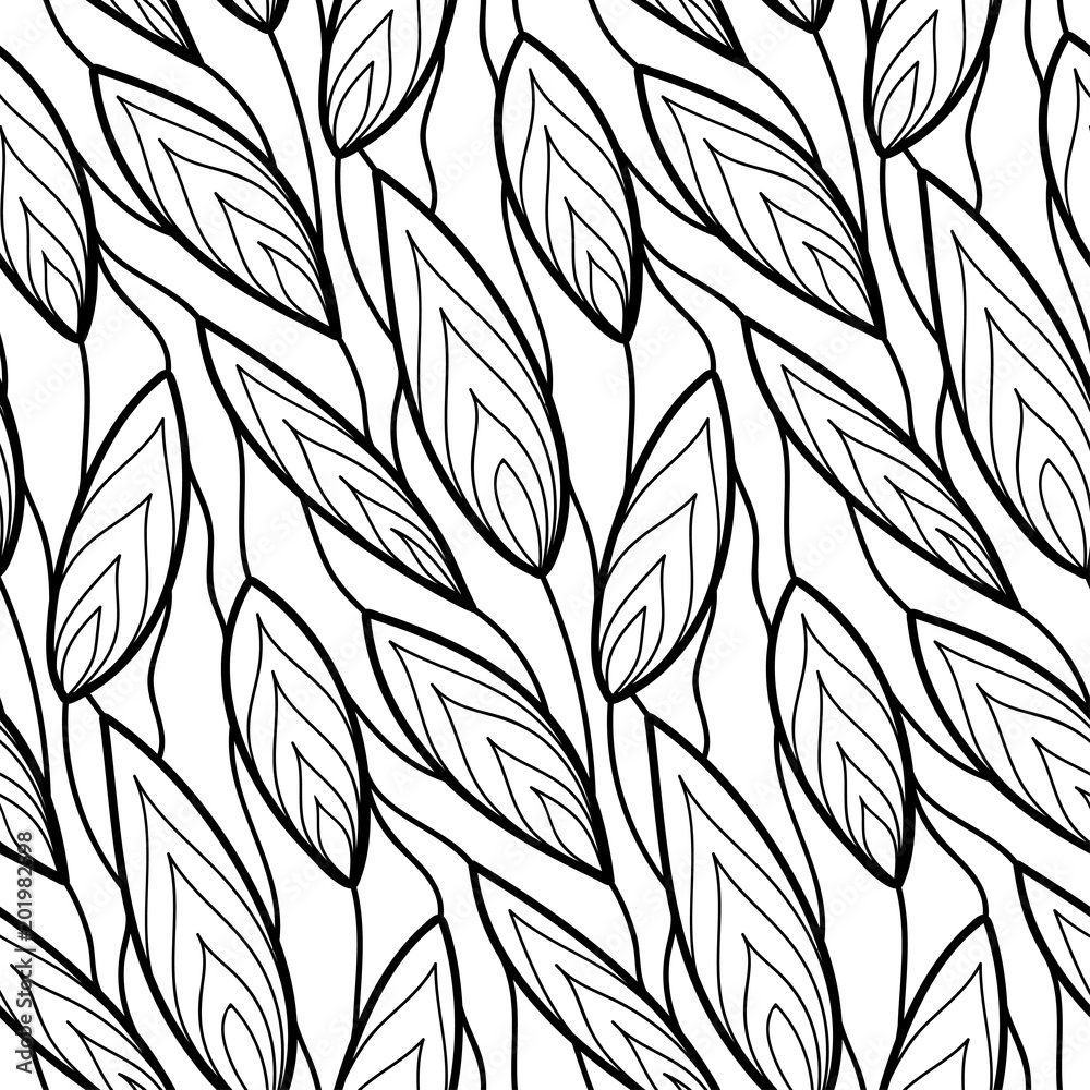 Vector floral background of drawn lines Vector floral background of drawn lines
