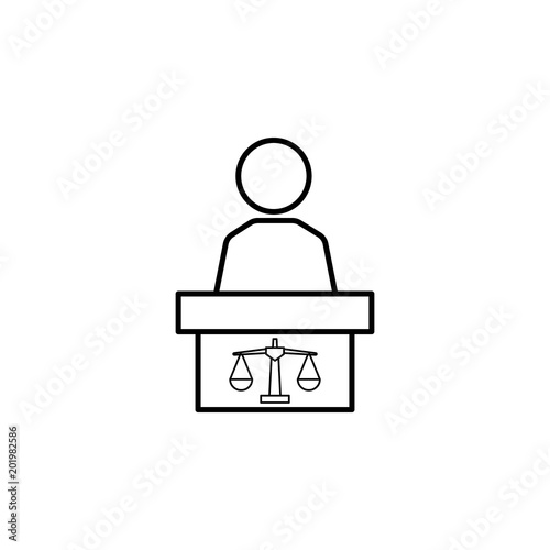 judge icon. Element of crime and punishment for mobile concept and web apps icon. Thin line icon for website design and development, app development. Premium icon