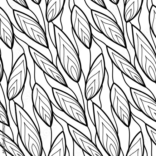 Vector floral background of drawn lines