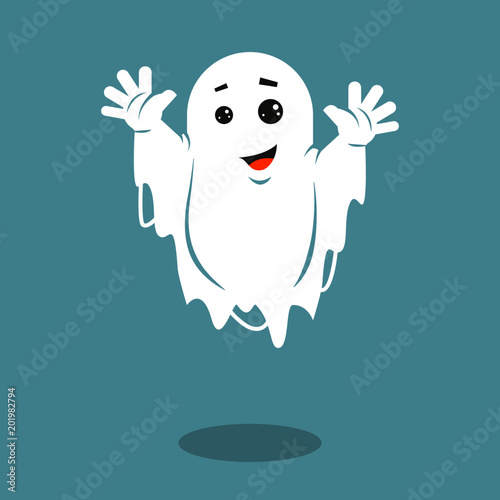 Color illustration of a grinning ghost photo