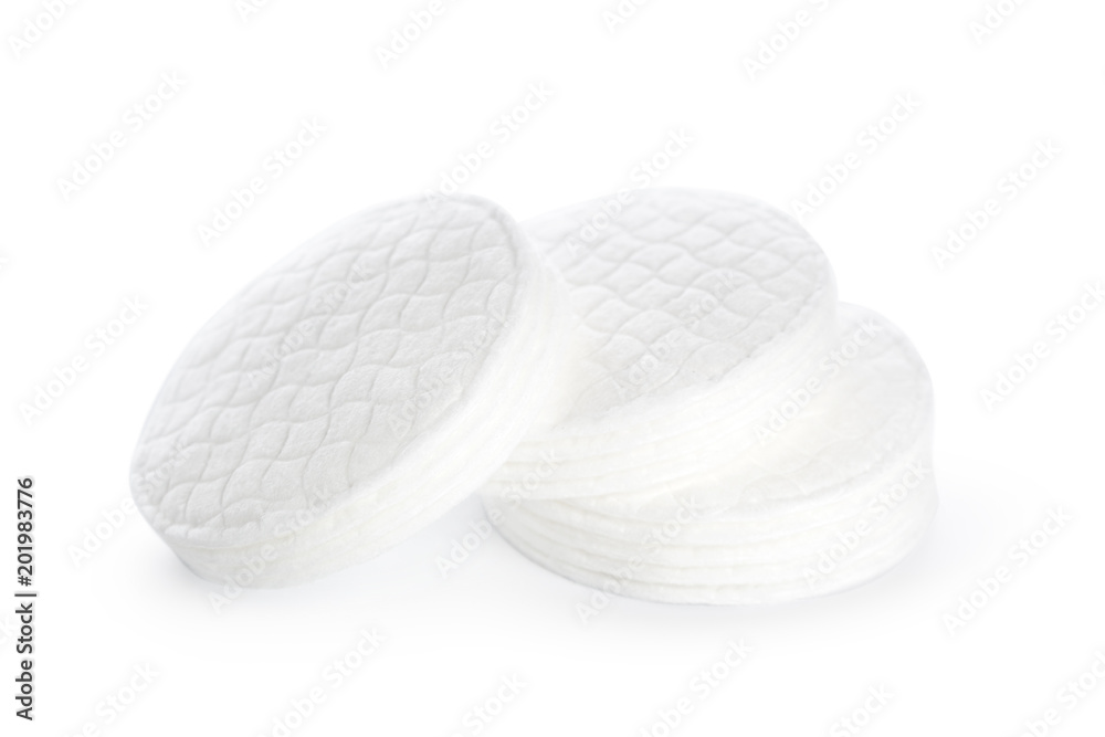 Cotton pads isolated on white background Cotton pads isolated on white background