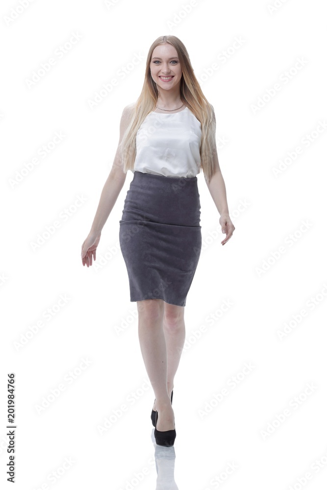 successful business woman goes ahead .. full-length photo successful business woman goes ahead .. full-length photo