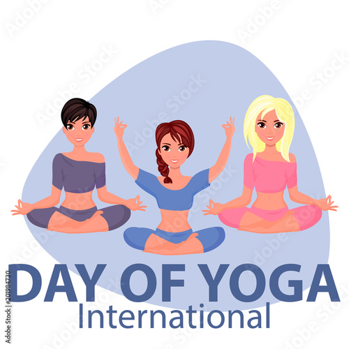 Vector illustration of international yoga day.