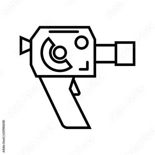 Retro 8mm film camera. Vector illustration