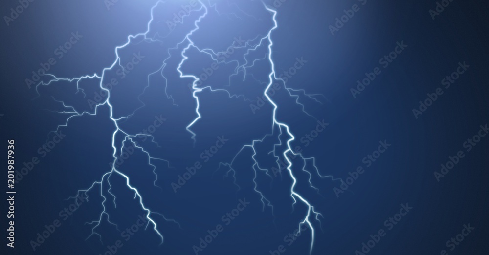 Lightning strikes and dark background