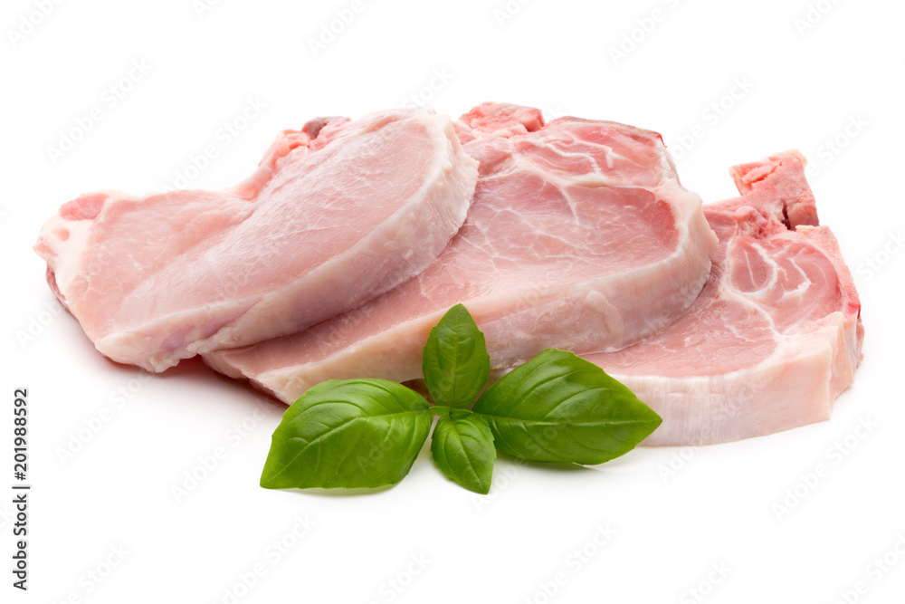 Fresh raw beef steak isolated on white background, top view. Fresh raw beef steak isolated on white background, top view.