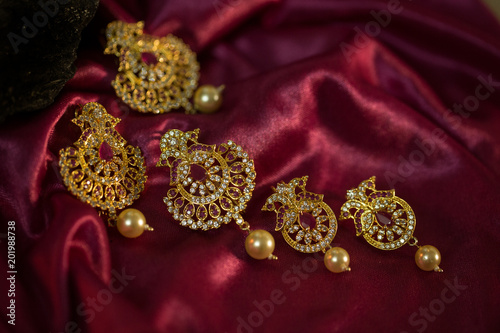 beautiful Indian wedding jewellery in low light 