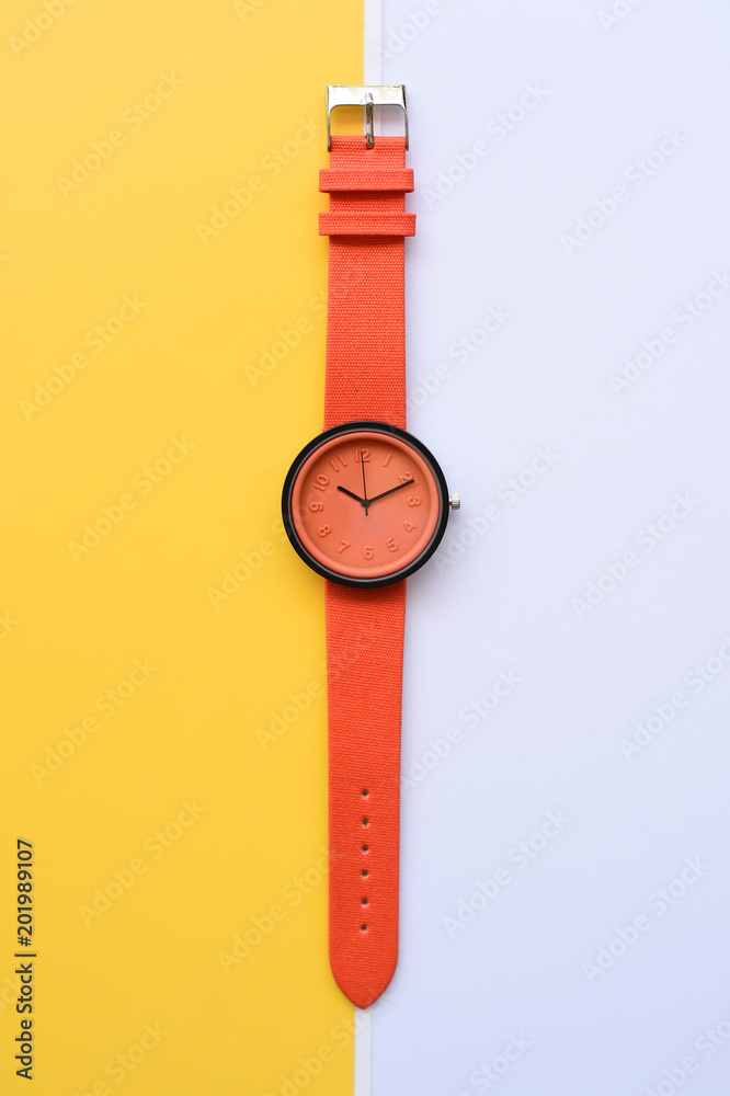close up of orange wrist watches for background close up of orange wrist watches for background