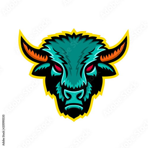 American Bison Head Sports Mascot