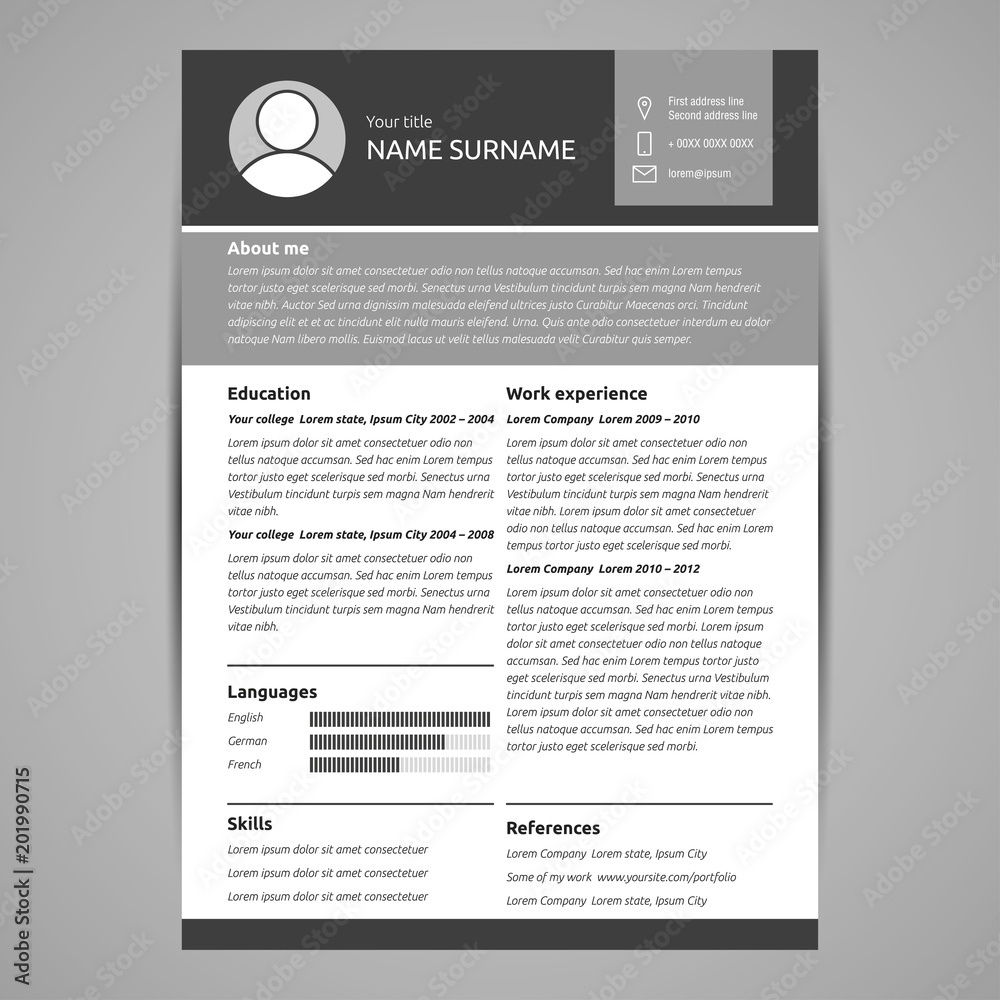 Fototapeta premium Resume template