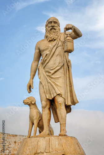 Statue Of Diogenes, famous ancient Greek philosopher born in Sinop in the 5th century BC. Sinop, Turkey.