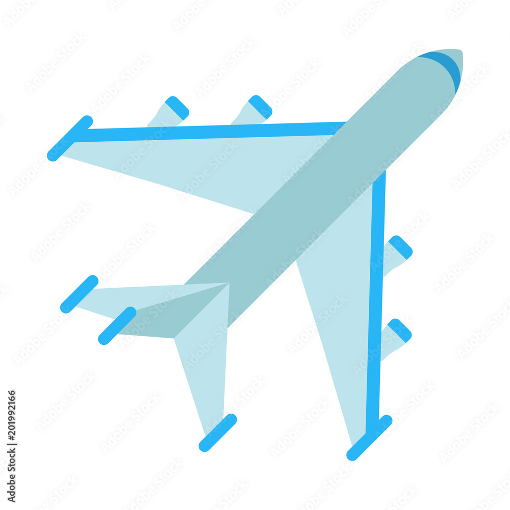 Airplane Flat vector cartoon icon. Objects isolated on white background. Airplane Flat vector cartoon icon. Objects isolated on white background.