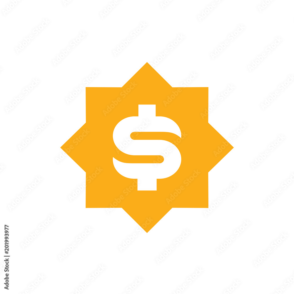Unique Yellow Dollar Symbol, Vector Illustration Design Unique Yellow Dollar Symbol, Vector Illustration Design