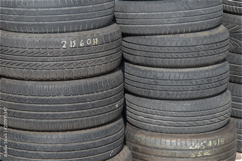 Stack of old car tires