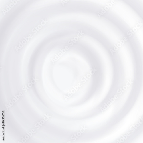 Milk Splash Vector. Clean Circle Waves. Curved Surface. Close Up. Realistic Illustration