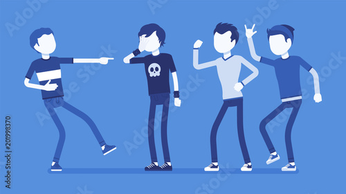 Teenager boy bullying and reaction