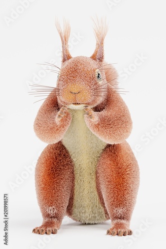 Realistic 3D Render of Squirrel photo