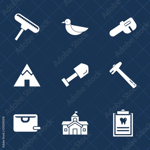 Premium set with fill icons. Such as animal, sky, dentistry, white, equipment, repair, spanner, house, tourism, sale, , work, roller, building, sign, adventure, dental, summer, patient, paint, nature photo