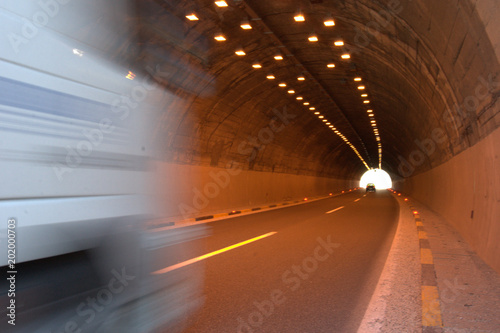 Highway car tunnel speedy movement
