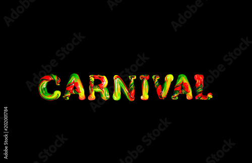 Colorful 3d text carnival