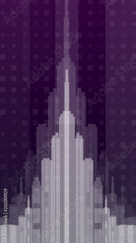 Abstract backdrop simulating skyscrapers