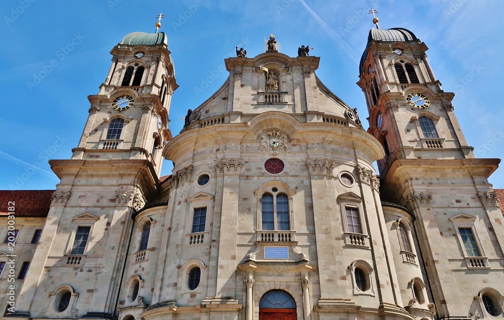 Fototapeta premium Klosterkirche Einsiedeln, Schweiz, Fassade