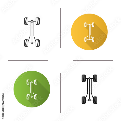 Car chassis frame icon