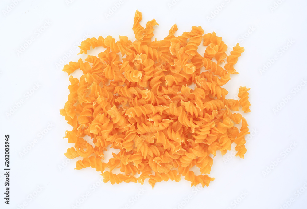Fototapeta premium Spiral Macaroni on white background.