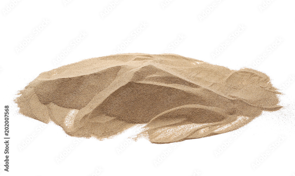 Pile desert sand dune isolated on white background Pile desert sand dune isolated on white background