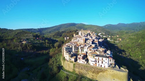 Aerial view of amazing village San Gregorio Da Sassola photo